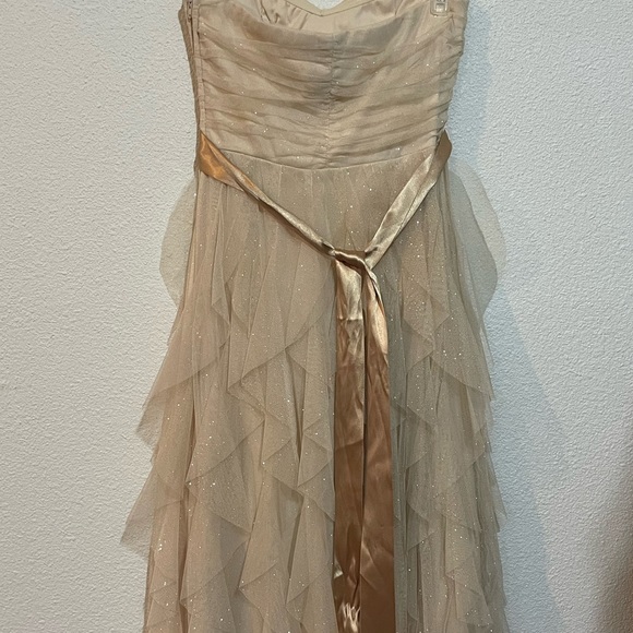 Teeze Me women/girl’s dress gold strapless with sash - Picture 5 of 10